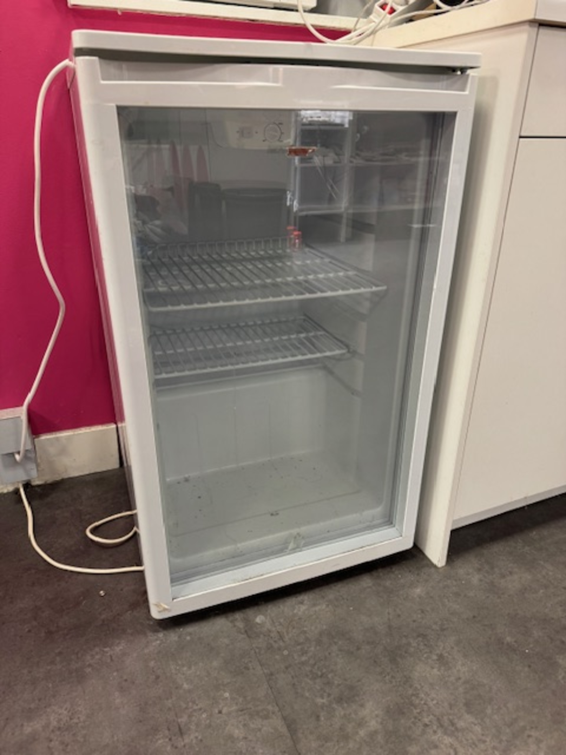 Koelkast met glasdeur Exquisit, wit